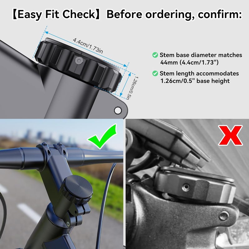 Dr.DJ for AirTag Bike Mount Hidden Stem Cap | 1-1/8" & 1-1/4" Size | Waterproof Bike Airtag Holder | Anti-Theft Bike GPS Tracker Case with Locking Screw, for Bicycle Headset Cap - Image 4